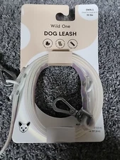Wild One Adjustable Dog Leash White Solar Holographic, Small