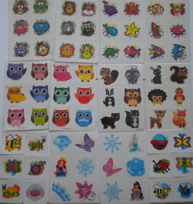8 MÄDCHEN/KINDER TEMP TATTOO FÜLLER, HÜTE, DRUCKKNÖPFE, WITZE ZUM SELBER MACHEN WEIHNACHTSCRACKER