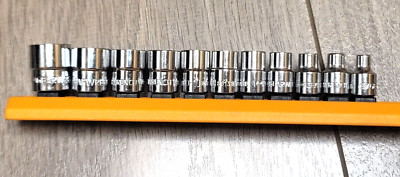 New Gearwrench 11pc 1/4'' dr Metric Stubby Socket Set w/ Rail 4-14mm