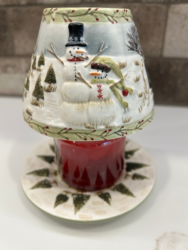 Yankee Candle Small Jar Candle Snowman Shade & Plate & Small Jar Candle