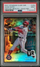 2021 Stadium Club Chrome Juan Soto Virtual Reality Gold Refractor /50 PSA 9