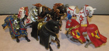 Lot of 6 Knights Horses Toy Figures - PAPO Schleich Plastoy