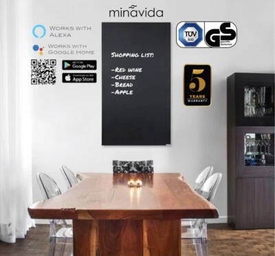 MINAVIDA Infrarot Tafelheizung Infrarot Heizkörper bemalbar Heizung inkl. Thermostat WiFi