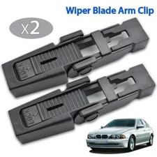2x Front Wiper Blade Arm Lock Clips For BMW 5 E39 Audi A4 B6 Peugeot 607 Saloon