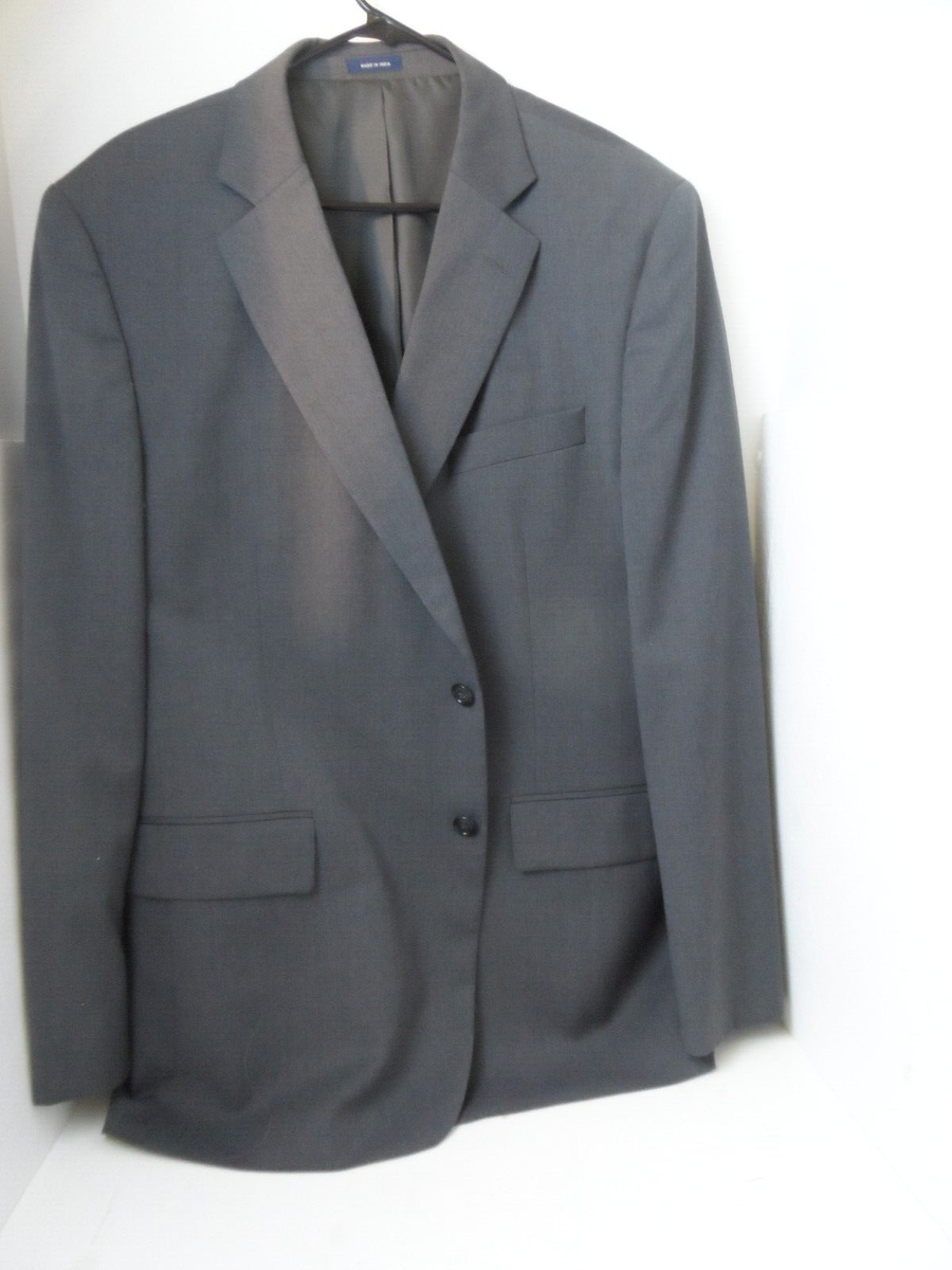 Stafford Classic Fit Men's Gray Travel Stretch Suit Blazer Jacket Size 46R