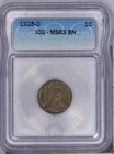 1928-D Lincoln Wheat Cent 1c ICG MS63 BN