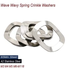 M3-M118 Wave Wavy Spring Crinkle Washers A2 Stainless Steel/65Mn Steel Full-Size