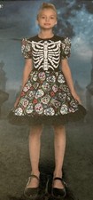 Day of the Dead Costume Kids Dia de Los Muertos Sugar Skull Fancy Dress 4-6 Yr