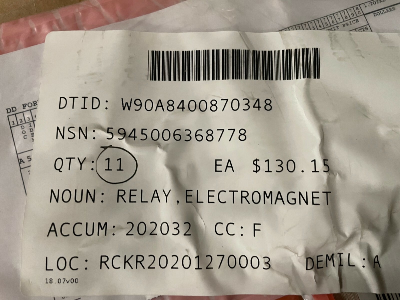 Electromagnetic Relay Model:7357485 NSN:5945-00-636-8778 | eBay