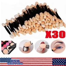 30Pcs Disposable Eyeshadow Brush, Double Ended Sponge Eye Shadow Applicator