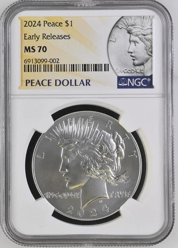 2024 Peace Silver Dollar, NGC MS70, Early Releases