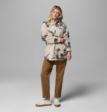 Columbia Womens Winter Warmth Printed Full Zip Hoodie Dark Stone Pinecones Small