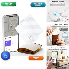 2-Pack Wallet Tracker Card Apple MFi Certified iOS Only Rechargeable Ultra-Thin