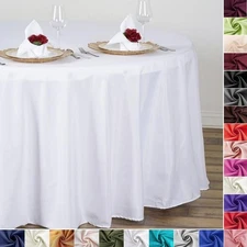 12 pcs Wholesale Lot 108" ROUND POLYESTER TABLECLOTHS Wedding Catering Supplies