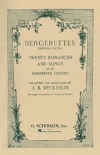 Jean-Baptiste Weckerlin Bergerettes Pastoral Ditties for Vocal Piano Sheet Music