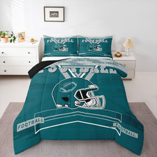 Football Comforter Set Twin,Rugby Bedding Set for Footballs Fan,Football City do
