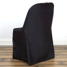 50 Black Polyester FOLDING Flat CHAIR COVERS Wedding Party Banquet Decorations