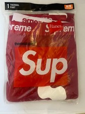 SUPREME X HANES Bones Thermal Pants 1 Pack Size M RED Skeleton