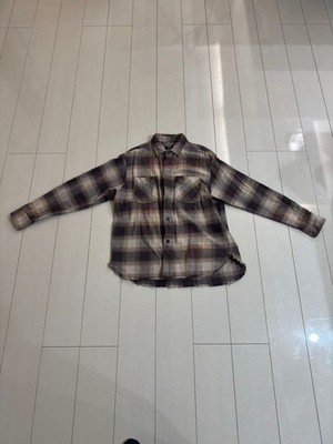 BEAMS Flannel Check Shirt Cotton S Near Mint Unused