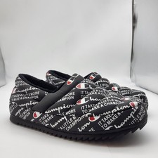 Champion Mens Varsity Reflective slippers hard sole puffer shoes sz 8 black