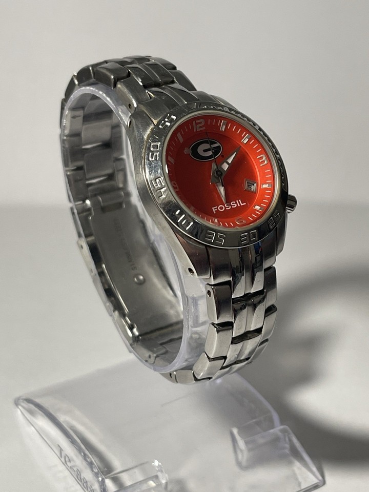 Montre Fossil LI2753 NCAA Georgia Bulldogs Pour Homme - Cadran Rond - Neuve Avec étiquettes, Livraison Gratuite