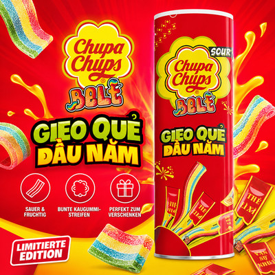 Chupa Chups Sour Belts 105g Limited Edition -  Saure Regenbogen Streifen