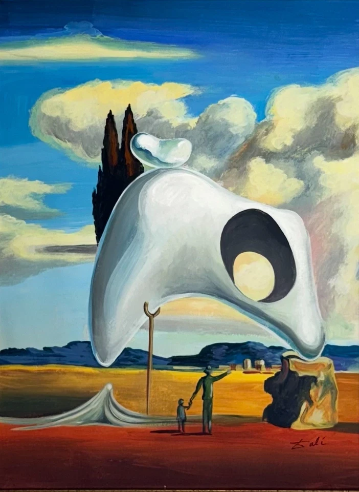 萨尔瓦多·达利水彩/水粉纸 1904 - 1989 年手工签名风格  — 第 3/4 张图片