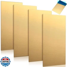 Yaocom 4 Pieces Brass Sheet 6" x 12" x 0.025", 22 Gauge(0.6mm) Thickness Bras