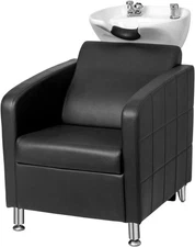 Backwash Chair with Shampoo Bowl w/ Tilting Shampoo Bowl & Silicone Neck Pillow