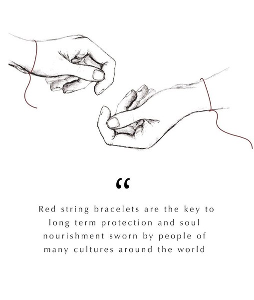 Alternate view of Lucky Love, Malachite Red String Bracelet Gift For Women, 18k Gold Plated ...