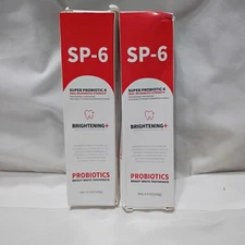 2 Pack SP-6 Probiotic Whitening Toothpaste 4.9oz 140g Lot Of 2 Tubes