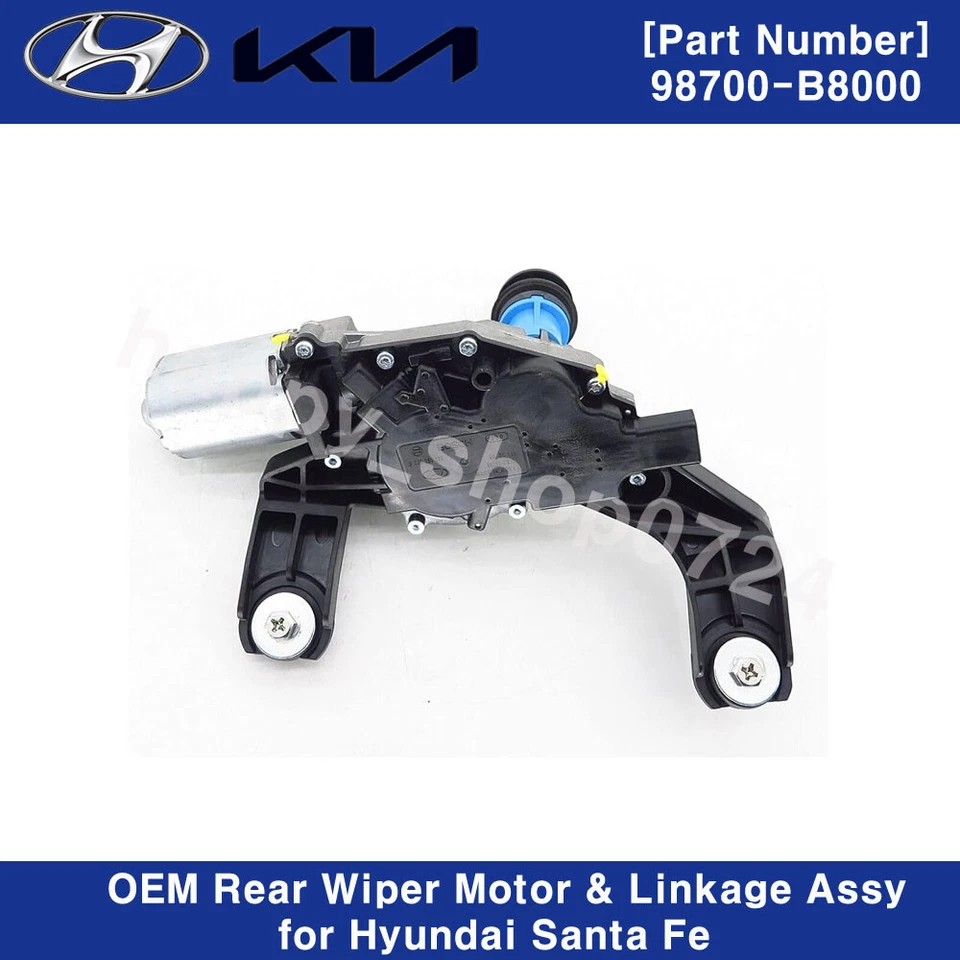 98700B8000 Genuino OEM Motor de limpiaparabrisas trasero y acoplamiento para Hyundai Santa Fe XL 13-18 Foto 2 de 3