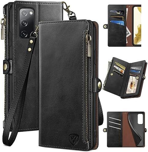 for Samsung Galaxy S20 FE Wallet case with Zipper Credit Card Holder【RFID Bloc - Picture 1 of 6