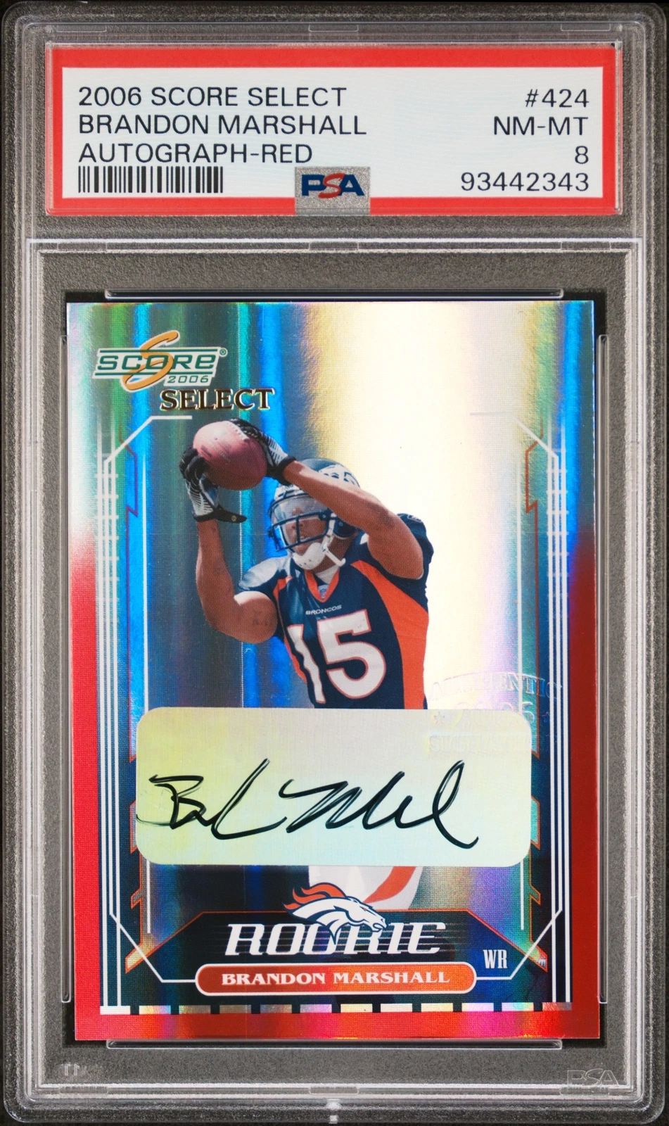 Brandon Marshall Score Select #424 Autograph-Red