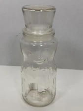 VINTAGE 1991 PLANTERS MR PEANUT EMBOSSED GLASS JAR W LID ANCHOR HOCKING L10