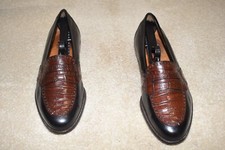 GORGEOUS SALVATORE FERRAGAMO "GENUINE CROCODILE" ITALY MADE LOAFERS 8.5 D 2595