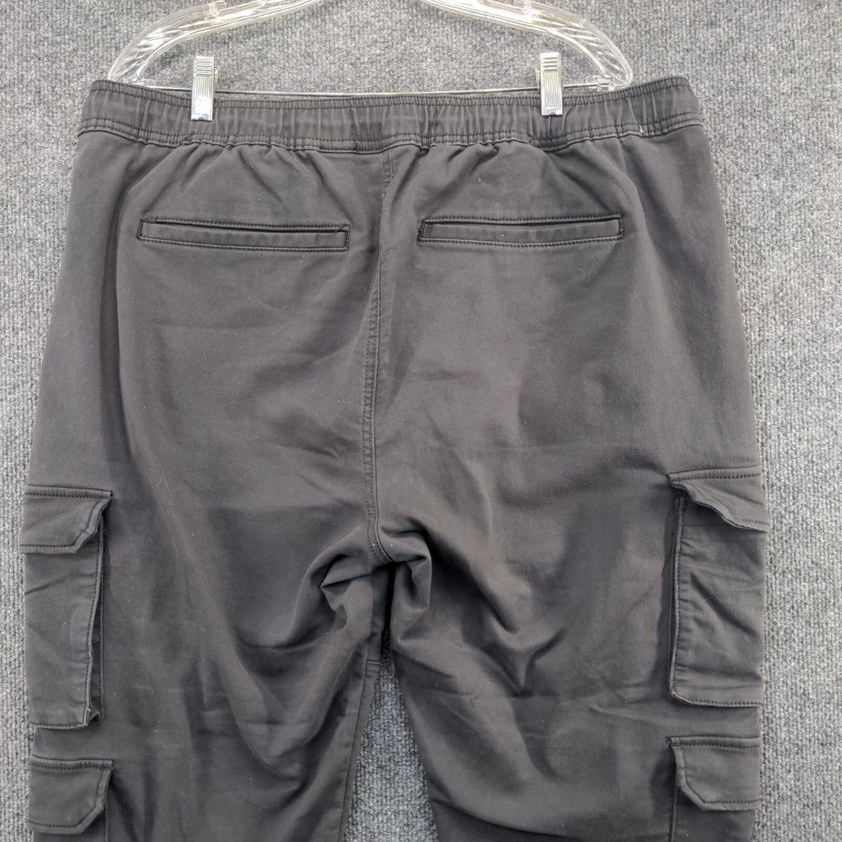 theredthread ♡ S pocket pants long grey Men Elastic Waist Ankle-Tied Cargo Pants - Walmart.com