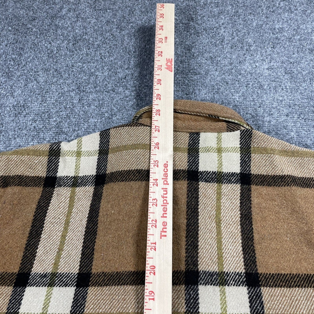 VINTAGE 60s CPO Sport King Shirt Jacket Wool Plaid Navy Anchor