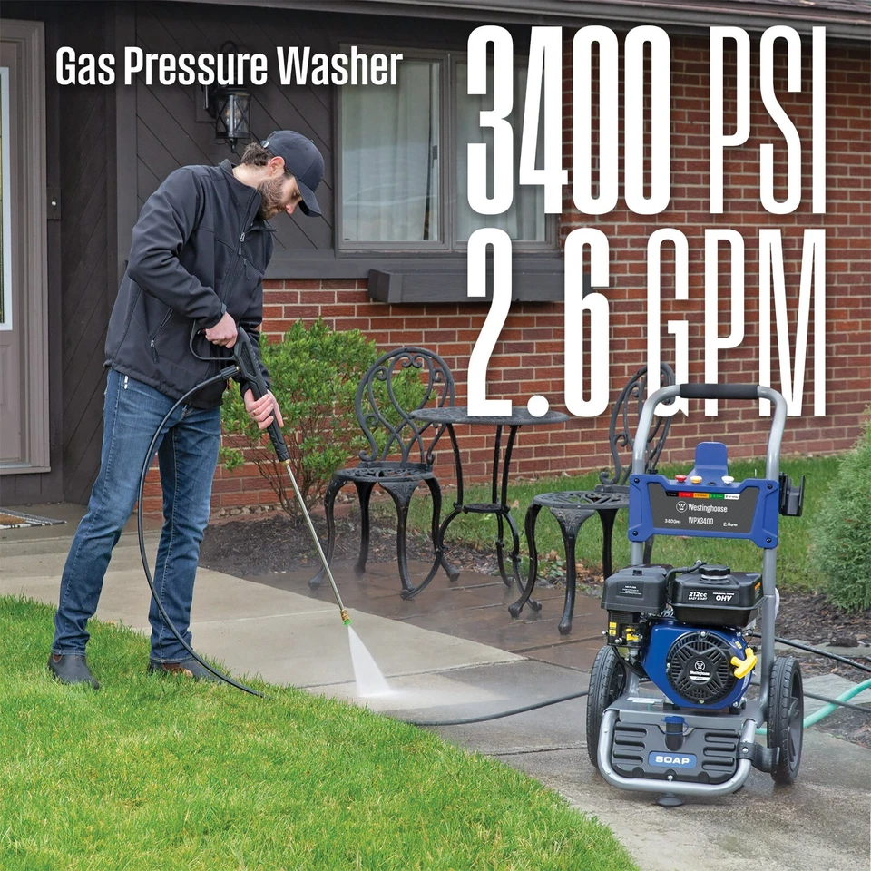Westinghouse Refurbished 3400 PSI 2.6 GPM Gas Powered Cold Water Pressure Washer - Image 2 of 4