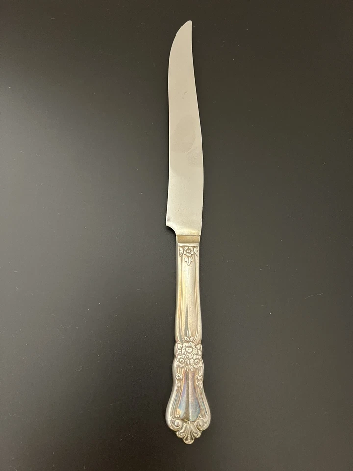 Wm Rogers Oneida Valley Rose Silver plate Steak Knife Cake Knife 9" - Image 3 of 4