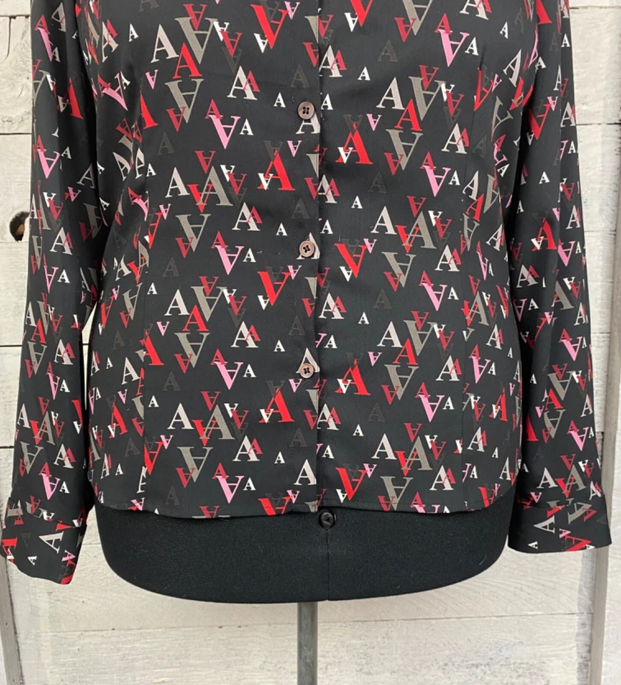 Винтажная женская футболка 80-х A|Line 18 Plus с надписью полупрозрачная с длинным рукавом карьерная - Изображение 3 из 4