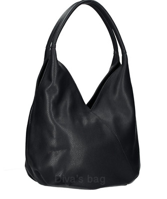 Diva's Bags Tasche Camille Leder schwarz Made in Italy