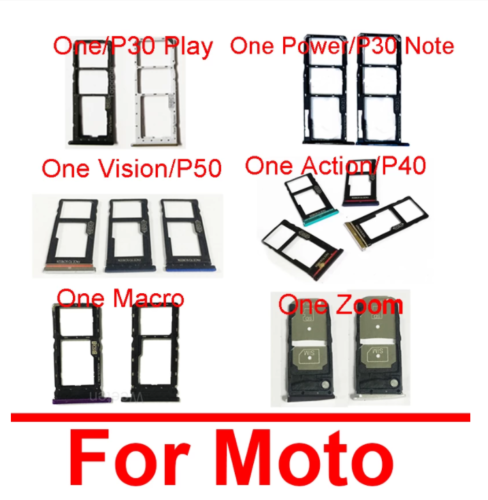 Sim Card Tray Holder For Motorola Moto P30 Play Note P40 P50 One Power Vision  - Afbeelding 1 van 1