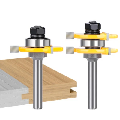 XCAN Nut und Feder Fräser Set 8mm Schaft Oberfräser Scheibennutfräser für Holz