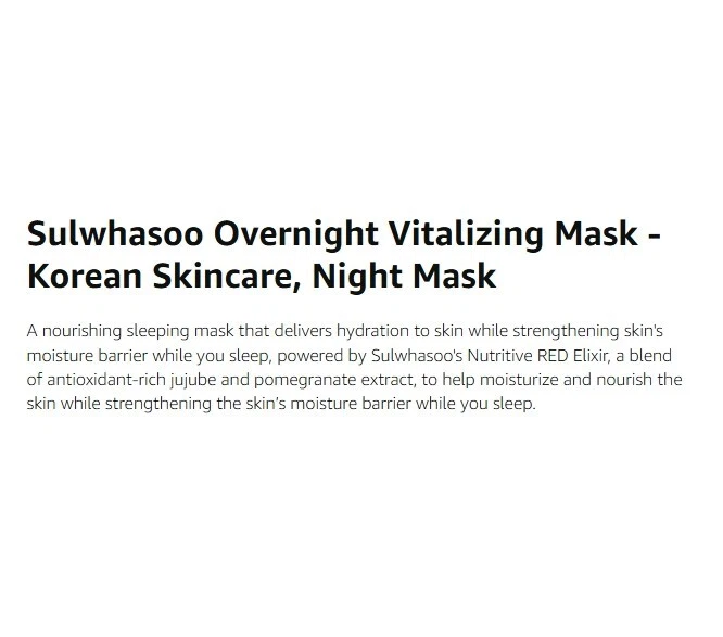 Sulwhasoo Overnight Vitalizing Mask 35ml Vitalizing Sleeping Mask Cream K-Beauty - Image 4 of 4