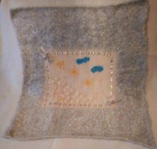 Coperta Nuvola Neonato Bimbo Lana Moher100% Argento lurex Copertina cm.100x100