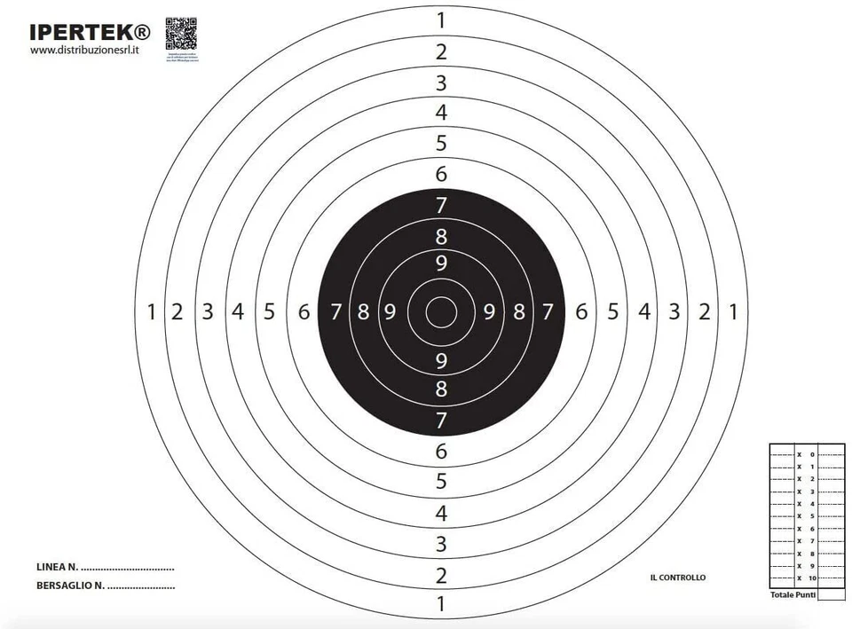 IPERTEK 50 fogli bersaglio fucile misura 48 x 48 cm cerchio 50 x 70 foglio carabina