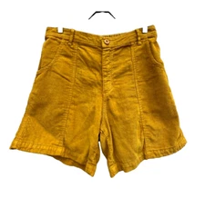 Jungmaven NWT Cabuya Corduroy Shorts Hemp Organic Cotton Unisex Mustard Small