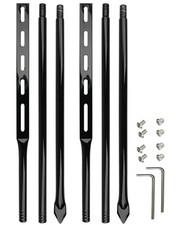 2 Pack Heavy Duty Metal Sign Stakes for Yard, Black Baked Black - 52 Inch
