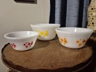 Vintage Federal Glass Atomic Dots Mixing Bowl Set Of 3 Mid Century